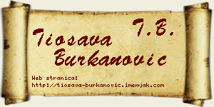 Tiosava Burkanović vizit kartica
